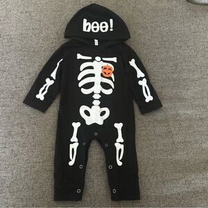 Skeleton baby mameluko hoodie baby cloth for halloween